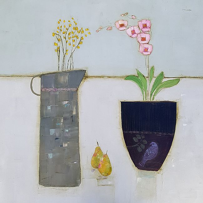 Eithne  Roberts - Forsythia, pears and orchid